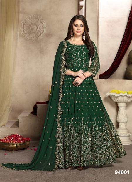 Green Colour AANAYA 94 Wedding Wear Heavy Georgette Anarkali  Latest salwar Suit Collection 94001